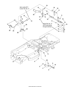 Lift Group (7501424) Diagram and Parts List for 7800538 (C950-60928-0)(2009) Briggs and Stratton Lawn Tractor